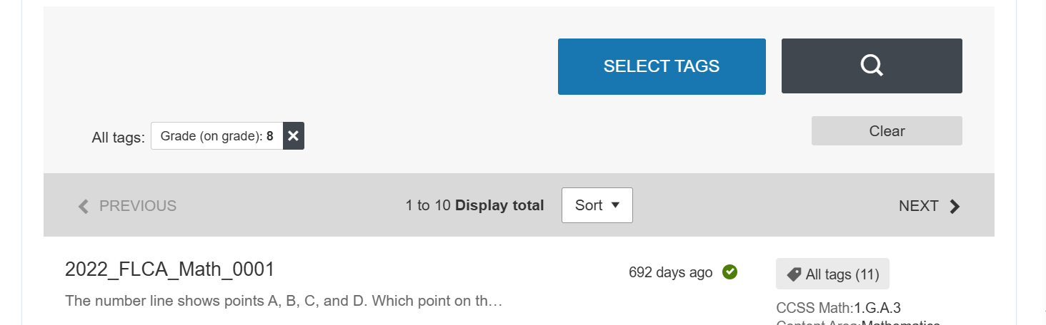 Items list displayed based on selected tags.png