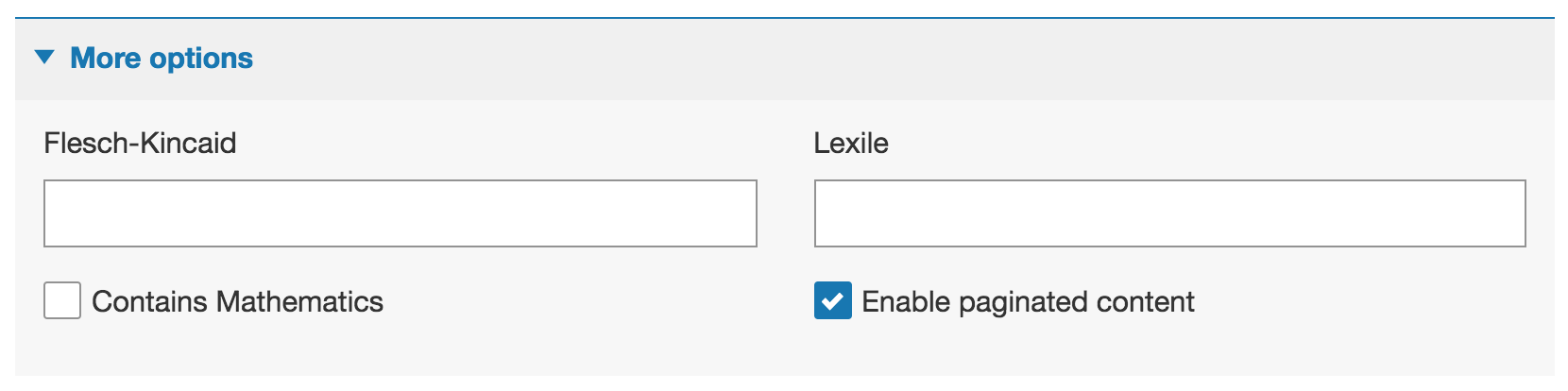 Enable paginated content option